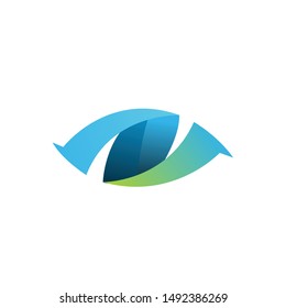 Eye icon design vector template. geometric , colorful logo