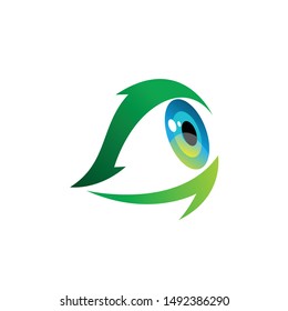 Eye icon design vector template. geometric , colorful logo