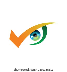 Eye icon design vector template. geometric , colorful logo