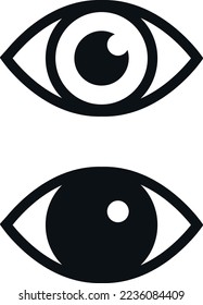 Icono ocular. Ojos diferentes. Diseño sencillo y plano. Arte vectorial