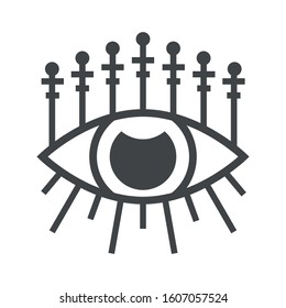 Eye icon with different patterns. Simple vector illustration with ability to change.