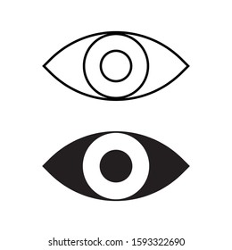 Eye icon. Digital flat and line  Vector illustration. cyber vision isolated app element