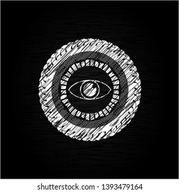 eye icon drawn with chalkboard texture
