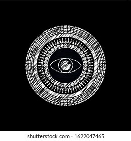 eye icon drawn with chalkboard texture