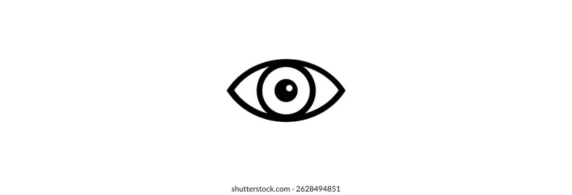 Eye icon with editable stroke. Eye line icon set sign. Vector illustration