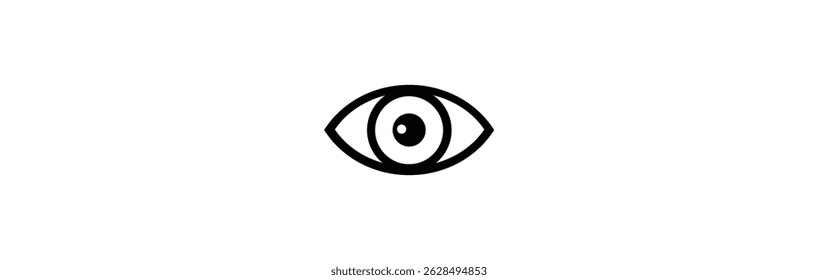 Eye icon with editable stroke. Eye line icon set sign. Vector illustration