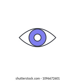 eye icon. Element of web icon with one color for mobile concept and web apps. Thin line eye icon can be used for web and mobile. Premium icon on white background