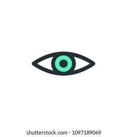 eye icon. Element of web icon with one color for mobile concept and web apps. Isolated eye icon can be used for web and mobile on white background