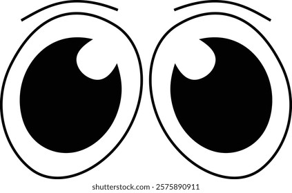 Eye icon, Eye emoji symbol. Chat message sticker icon. cartoon image of eyes, vision Vector logo design template isolated on transparent background, Elements for Web Page, Mobile App, UI, UX Design