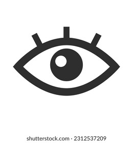 Icono ocular con pestañas. Vector.