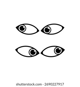 Icono del ojo, mirando en diferentes direcciones