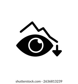 Eye Icon with Falling Trend Line for Monitoring Decline