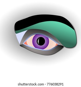 Eye icon. Female eye. Purple color. Makeup icon. Logos or emblems.
Illustration can be used in the advertisements,
banners, websites, infographics, labels. 
Symbol.
