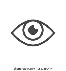 Eye icon flat design isolated on white background.