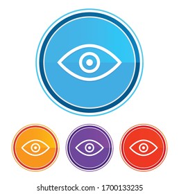 Eye icon flat design round buttons set illustration design isolated on white background