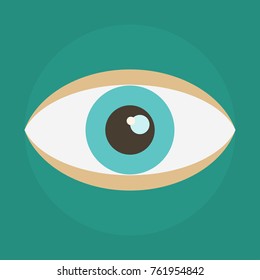 Eye icon Flat design Simple circle sign. Vector