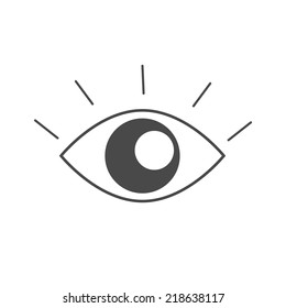 Eye icon in flat design style, vector illustration