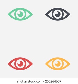 Eye icon. Flat design style.