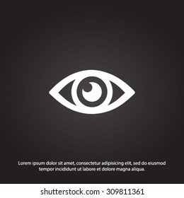 Eye icon. Flat design style.