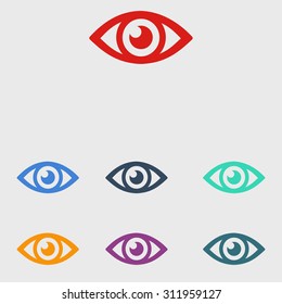 Eye icon. Flat design style.