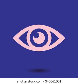 Eye icon. Flat design style.