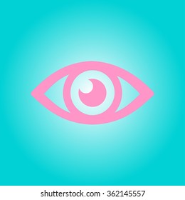 Eye icon. Flat design style.