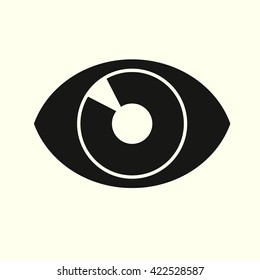 Eye icon.  Flat design style.