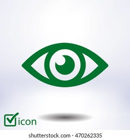Eye icon. Flat design style.