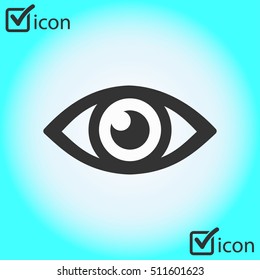 Eye icon. Flat design style.