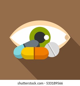 Eye icon. Flat illustration of eye vector icon for web