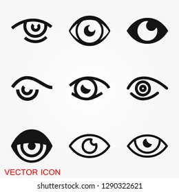 Eye icon, flat icon for logo, vector sign symbol