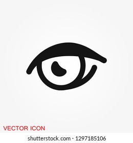Eye icon, flat icon for logo, vector sign symbol
