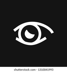 Eye icon, flat icon for logo, vector sign symbol