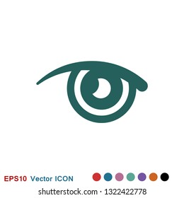 Eye icon, flat icon for logo, vector sign symbol