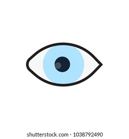 eye icon in flat style isolated vector illustration on white transparent background