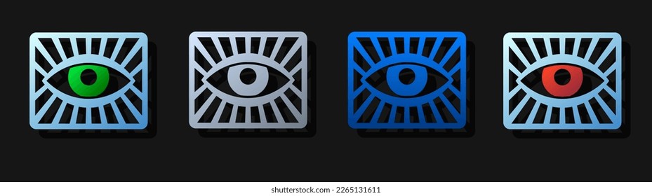 Icono ocular, estilo plano, elementos de plantilla de diseño de icono de logotipo, ilustración de vector