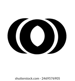 un ojo en forma de Vector blanco y negro. Puede utilizarlo como símbolo o como logotipo de su empresa.