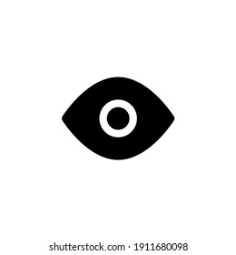 Eye icon in glyph or deep black style. Vector