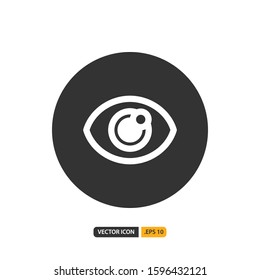 eye icon in glyph style. Vector logo design template. Modern design icon, symbol, logo and illustration. Vector graphics illustration and editable stroke. Isolated on white background.