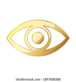 Augensymbol. Gold menschliche Augensymbol. Vektorgrafik. Goldsymbol