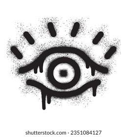 Eye icon graffiti with black spray paint