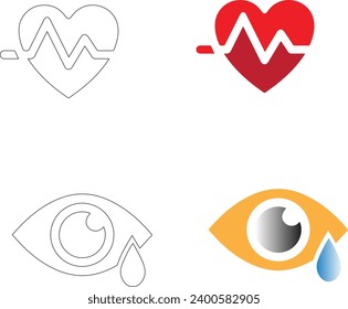 eye icon , and heart broken vector 