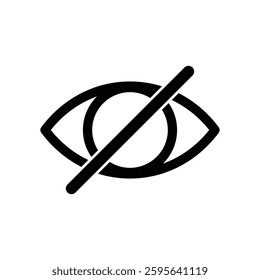 Eye icon hide vision sign symbol vector illustration, see view hide symbol 