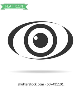 Eye icon, human eyes, eyelashes, human face. Flat design, vector image. Vector.
