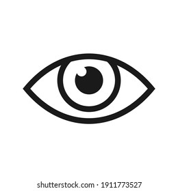 Eye Icon Illustration With Flat And Color Black And White