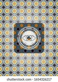 Augensymbol im arabischen Emblem. arabische Dekoration.