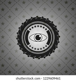 eye icon inside black emblem