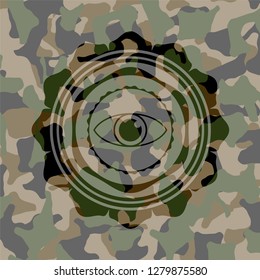 eye icon inside camouflage texture