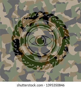 eye icon inside camouflage texture