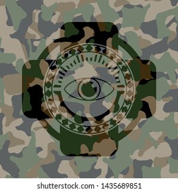 eye icon inside camouflage texture